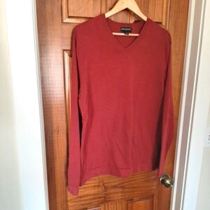 Banana Republic Burnt Orange V-Neck Sweater Cotton